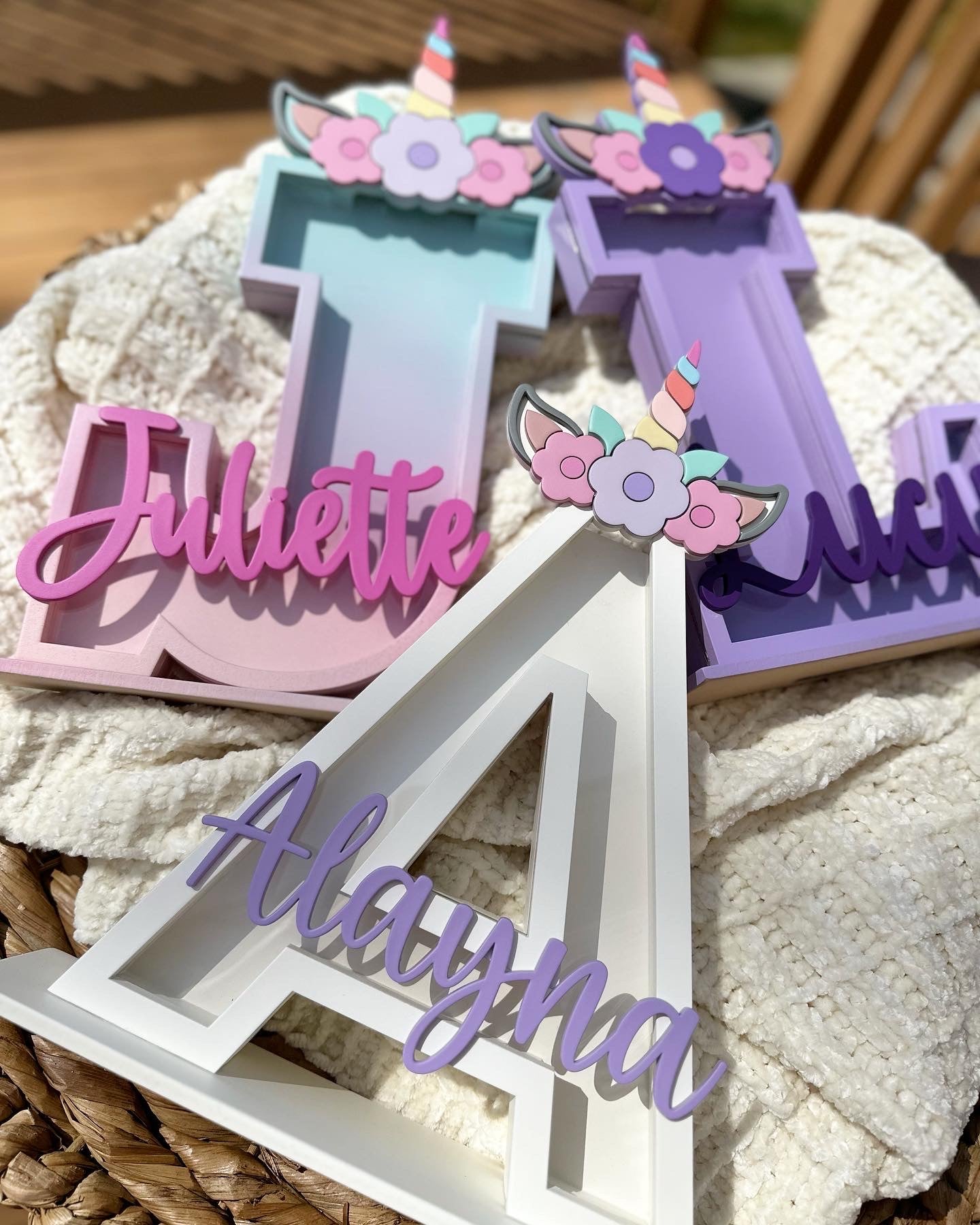 Unicorn Personalized Letter Coin Bank