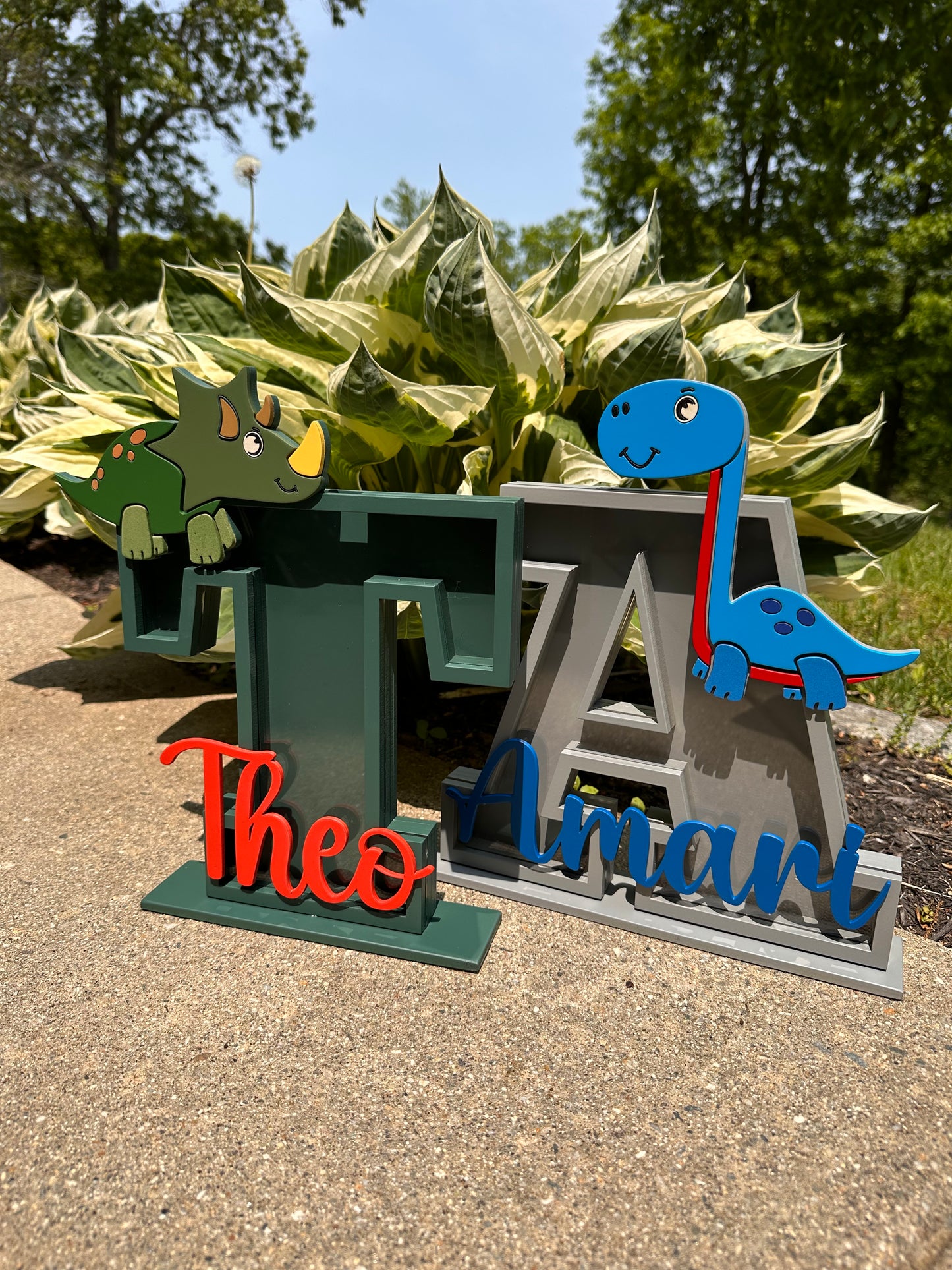 Dino Personalized Letter Coin Bank