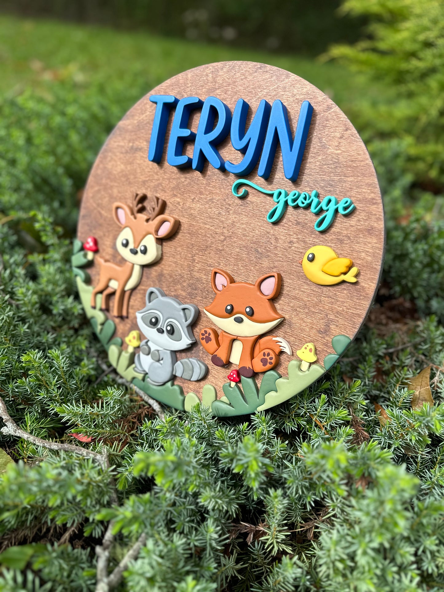 Woodlands Personalized Nursery Sign