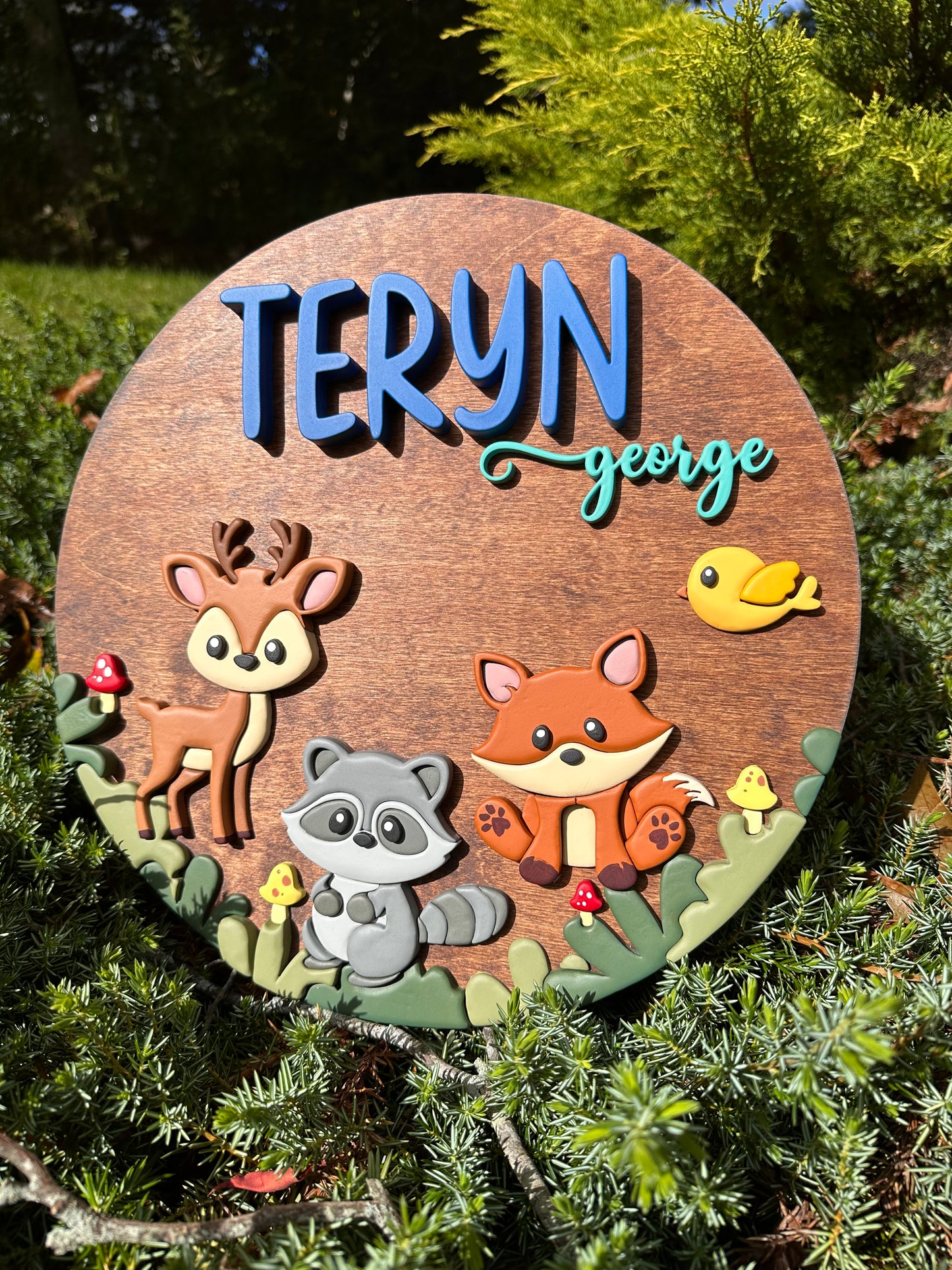 Woodlands Personalized Nursery Sign