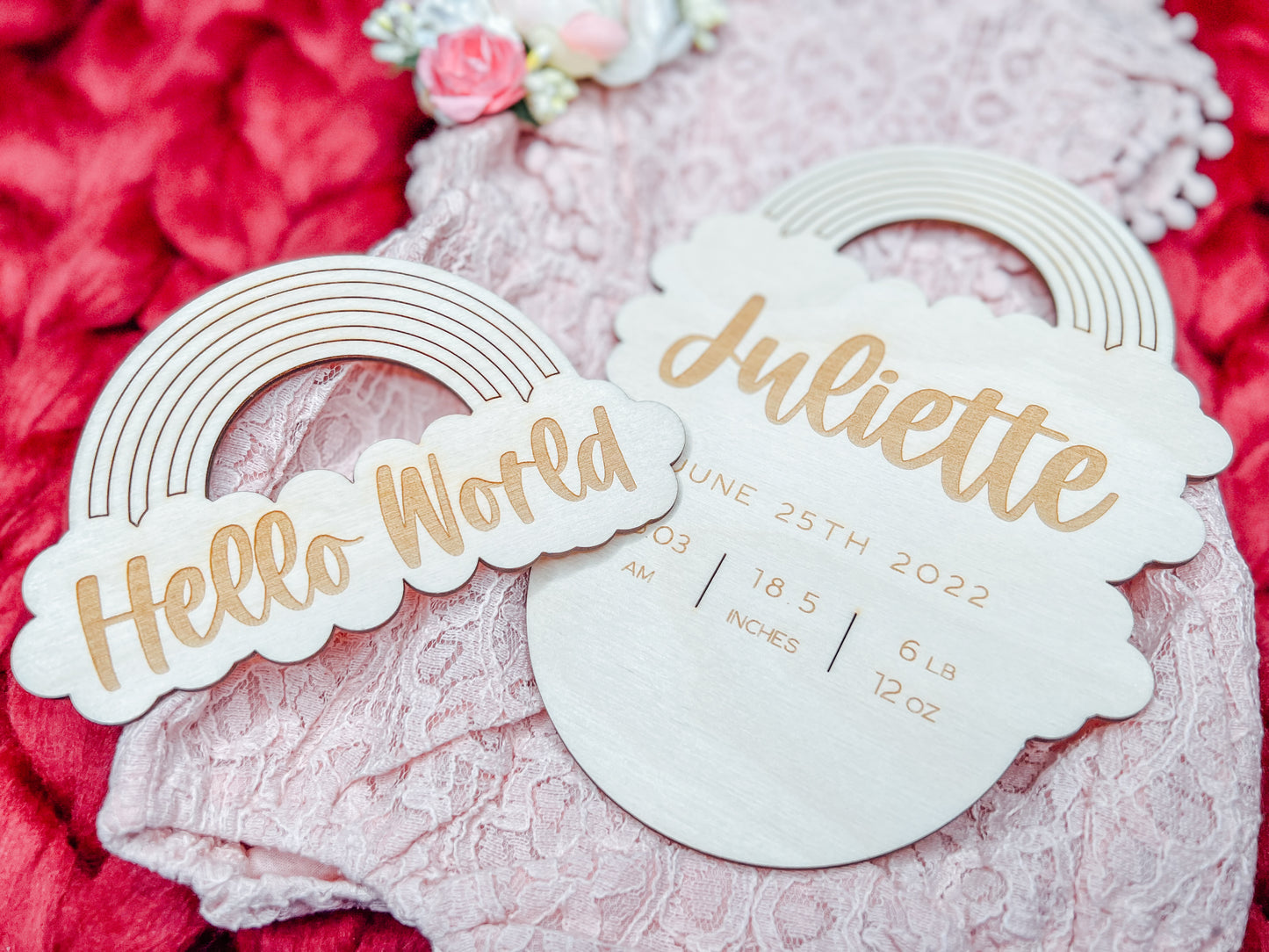 Wooden Rainbow Baby Milestone Marker Cards