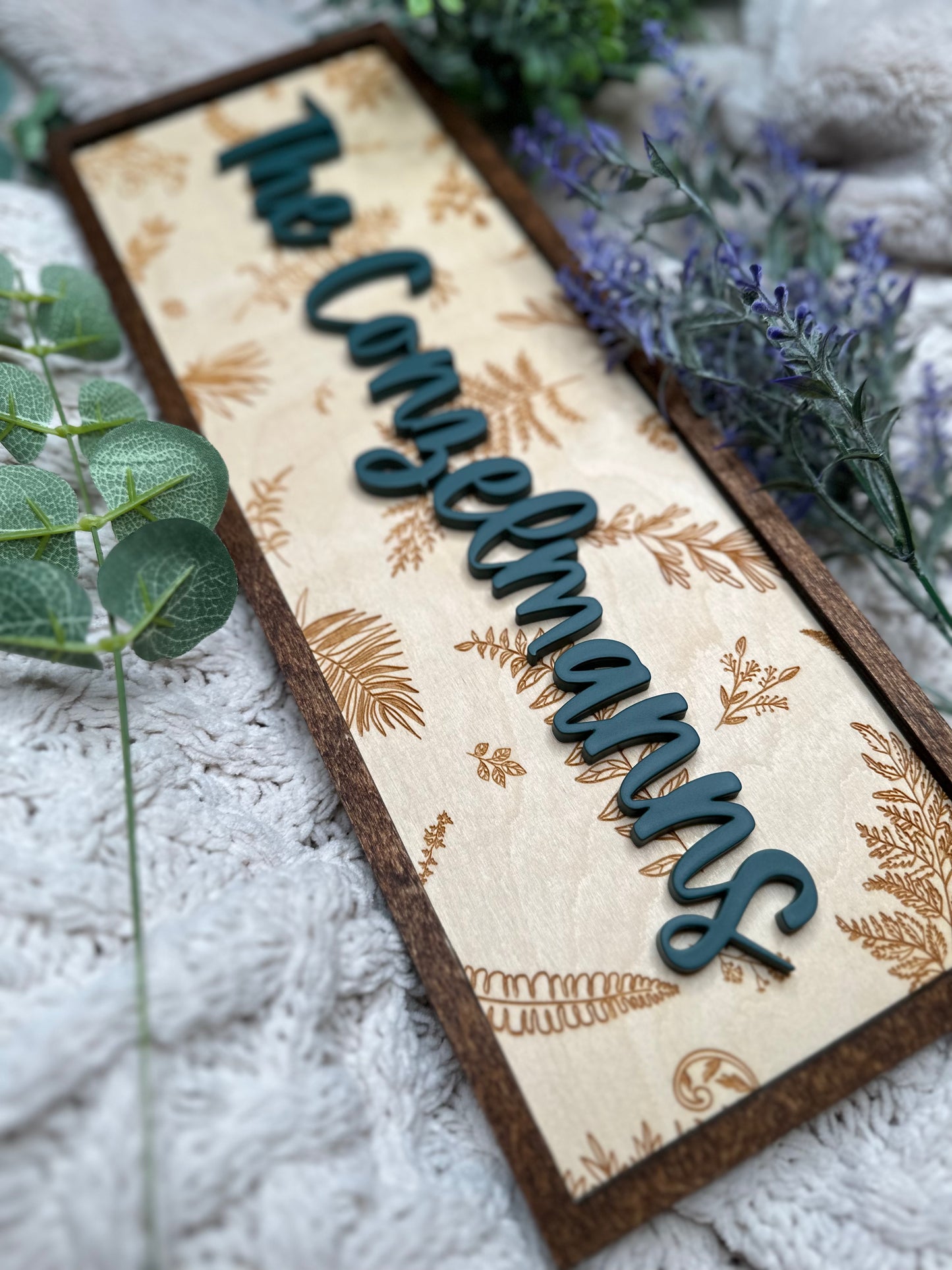 Botanic Personalized Family Name Sign